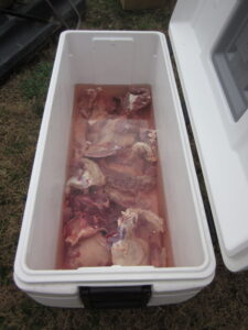 The meat in a cooler