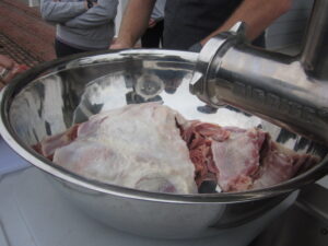 Lamb meat before grinding